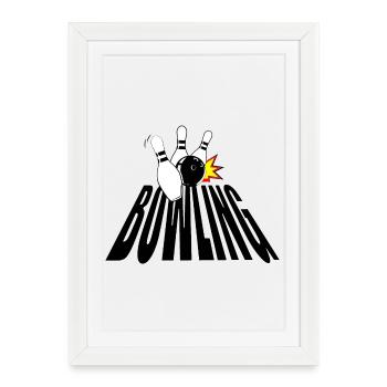 BOWLING - Affiche encadrée (27 × 37 cm) - blanc - Devant