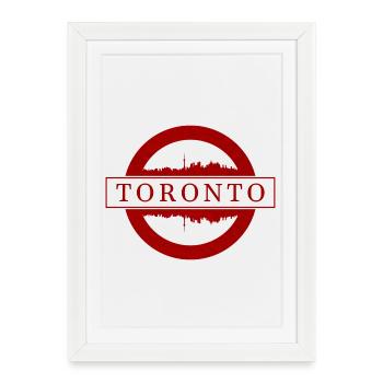 Toronto Stamp Skyline Red - Framed poster (27 × 37 cm) - white - Front
