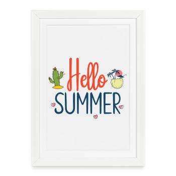 Hello Summer - Framed poster (27 × 37 cm) - white - Front