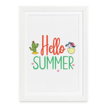Hello Summer - Framed poster (27 × 37 cm) - white - Front