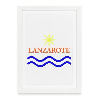LANZAROTE-Iles Canaries-Espagne - Affiche encadrée (27 × 37 cm) - blanc - Devant