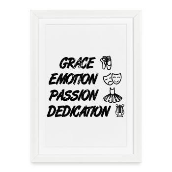 Dicton de ballet motivant - Affiche encadrée (27 × 37 cm) - blanc - Devant