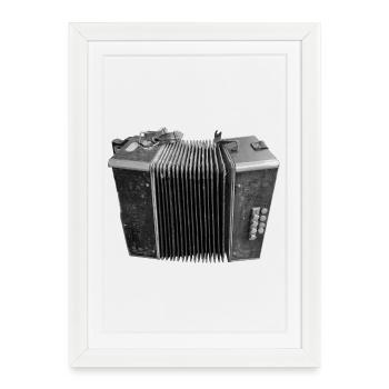 Accordéon Noir Vintage - Affiche encadrée (27 × 37 cm) - blanc - Devant