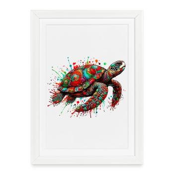 Turtle - Framed poster (27 × 37 cm) - white - Front