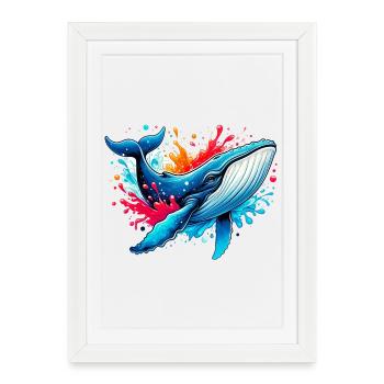 Baleine - Affiche encadrée (27 × 37 cm) - blanc - Devant