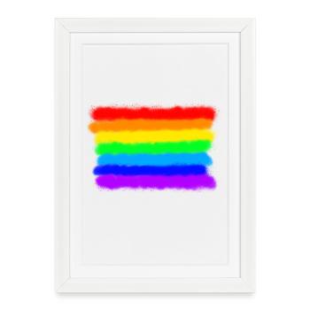Couleurs arc-en-ciel de la fierté / Peinture en aérosol RVB Graffiti - Affiche encadrée (27 × 37 cm) - blanc - Devant