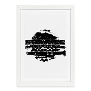 Flûte - Affiche encadrée (27 × 37 cm) - blanc - Devant