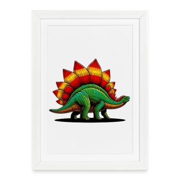 Dinosaure - Affiche encadrée (27 × 37 cm) - blanc - Devant
