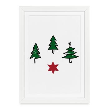 Design pour Noël - Affiche encadrée (27 × 37 cm) - blanc - Devant