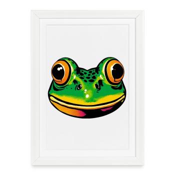 Grenouille - Affiche encadrée (27 × 37 cm) - blanc - Devant