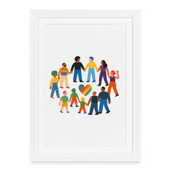 Famille choisie – Queer, colorée et connectée - Affiche encadrée (27 × 37 cm) - blanc - Devant
