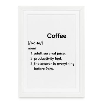 coffee - Framed poster (27 × 37 cm) - white - Front