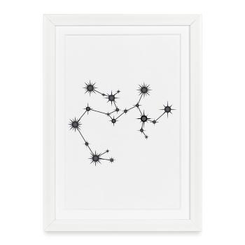 Sagittarius Star Constellation Zodiac Black & Gray - Framed poster (27 × 37 cm) - white - Front