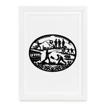 Hornussen_black - Framed poster (27 × 37 cm) - white - Front