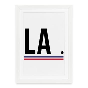 Los Angeles – Chemise streetwear de la côte ouest - Affiche encadrée (27 × 37 cm) - blanc - Devant