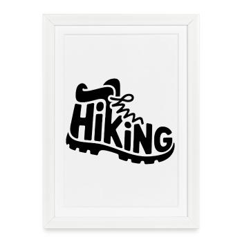 Hiker Typography - Hiking Design - Framed poster (27 × 37 cm) - white - Front