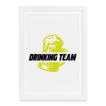 Drinking Team Beer - Framed poster (27 × 37 cm) - white - Front