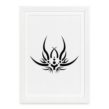 Tribal 5 par Helfspawn - Affiche encadrée (27 × 37 cm) - blanc - Devant