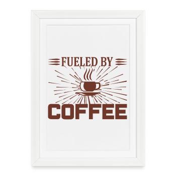 Alimenté par le café - Affiche encadrée (27 × 37 cm) - blanc - Devant