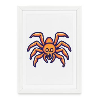 Tarentule Halloween Comic Spider - Affiche encadrée (27 × 37 cm) - blanc - Devant