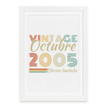Octobre 2005 Vinatge Retro Cadeau d’anniversaire - Affiche encadrée (27 × 37 cm) - blanc - Devant