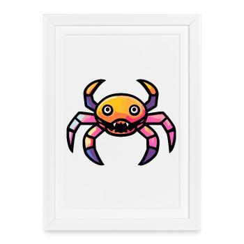 Crabe Crabe Zombie - Affiche encadrée (27 × 37 cm) - blanc - Devant
