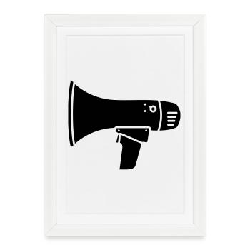 Megaphone loud demo ultras - Framed poster (27 × 37 cm) - white - Front