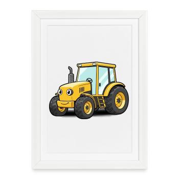 Tractor - Framed poster (27 × 37 cm) - white - Front