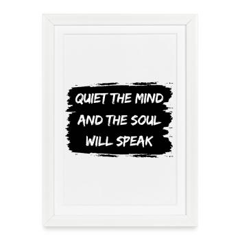 Ruhe Geist Spricht – Zitat Motiv Spiritualität - Affiche encadrée (27 × 37 cm) - blanc - Devant