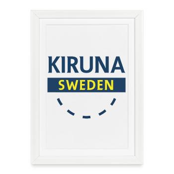 Emblème de l’Arctique de Kiruna - Affiche encadrée (27 × 37 cm) - blanc - Devant