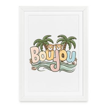 Boujou Normandie Fierté Normande Bonjour - Affiche encadrée (27 × 37 cm) - blanc - Devant