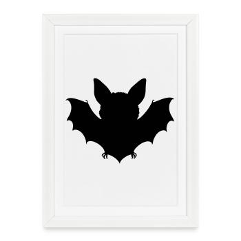 Bat Silhouette Vector Halloween Costume - Framed poster (27 × 37 cm) - white - Front