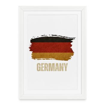 Grunge flag of Germany, I love Germany - Framed poster (27 × 37 cm) - white - Front