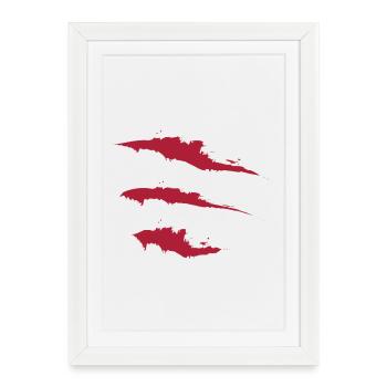 Three red brushstrokes - Framed poster (27 × 37 cm) - white - Front