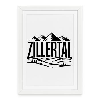 Zillertal - Souvenir Design - Affiche encadrée (27 × 37 cm) - blanc - Devant
