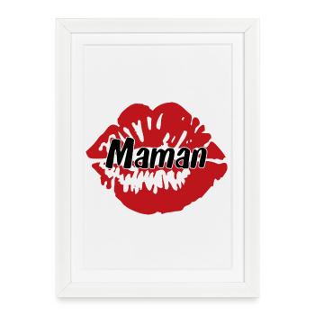 Maman je t'aime - Fête des Mères - Affiche encadrée (27 × 37 cm) - blanc - Devant