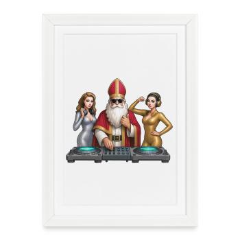 SAINT-NICOLAS DJ - spirit of Christmas - Affiche encadrée (27 × 37 cm) - blanc - Devant