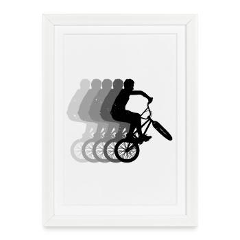 Retro 80s Bmx Bike Rider - Framed poster (27 × 37 cm) - white - Front