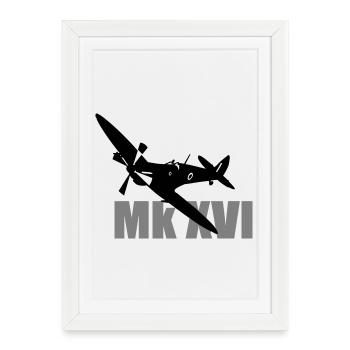 Spitfire Mk 16 - Framed poster (27 × 37 cm) - white - Front