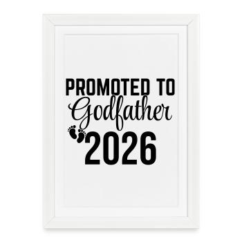 Promu Parrain 2026 – Patenonkel Design - Affiche encadrée (27 × 37 cm) - blanc - Devant