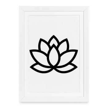 fleur de lotus - Affiche encadrée (27 × 37 cm) - blanc - Devant