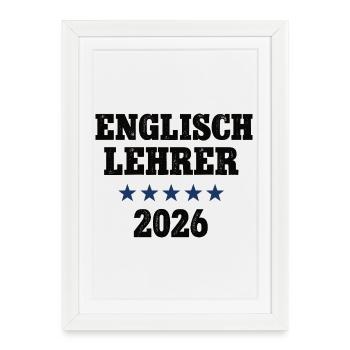 Professeur d’anglais 2026 École d’anglais - Affiche encadrée (27 × 37 cm) - blanc - Devant