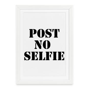 Post No Selfie - Urban Stencil Black - Framed poster (27 × 37 cm) - white - Front