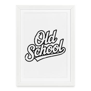 Old School Script Vintage Logo - Affiche encadrée (27 × 37 cm) - blanc - Devant