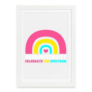 Autism Brain Autistic Asperger Neurodiversity - Framed poster (27 × 37 cm) - white - Front