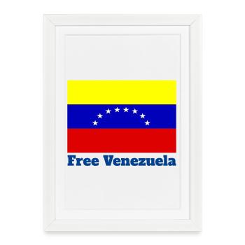 Venezuela, liberté, Caracas, Amérique du sud - Affiche encadrée (27 × 37 cm) - blanc - Devant