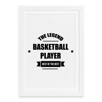 The Legend Basketball Player - Framed poster (27 × 37 cm) - white - Front