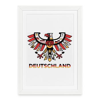 Motif du drapeau de l’aigle allemand - Affiche encadrée (27 × 37 cm) - blanc - Devant