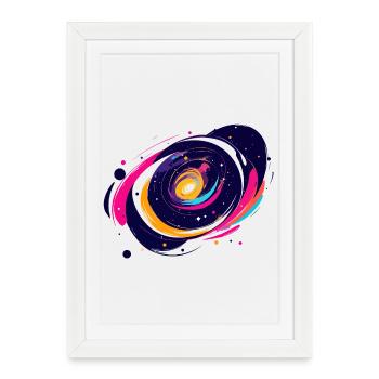 Color Swirl Galaxy Outer Space Pattern - Framed poster (27 × 37 cm) - white - Front