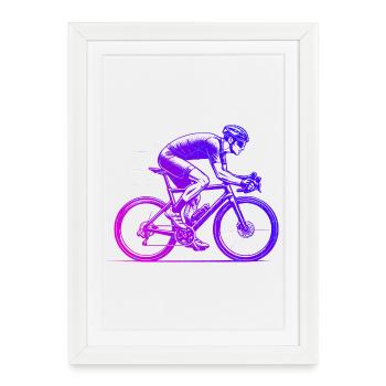 Graphique vélo de route pour vélo de route - Affiche encadrée (27 × 37 cm) - blanc - Devant